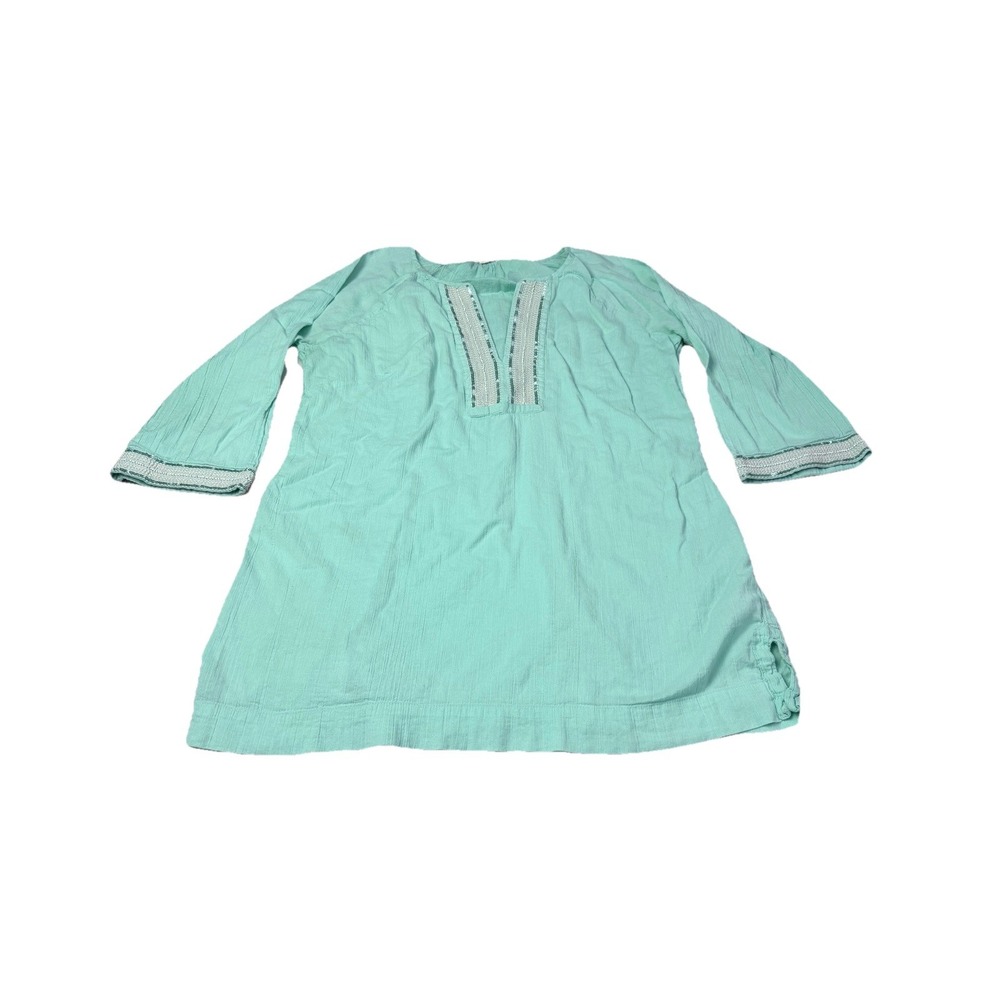 Athleta Women's Small Cotton Mariana Tunic Top Mint Green Long Sleeve‎ 3b3